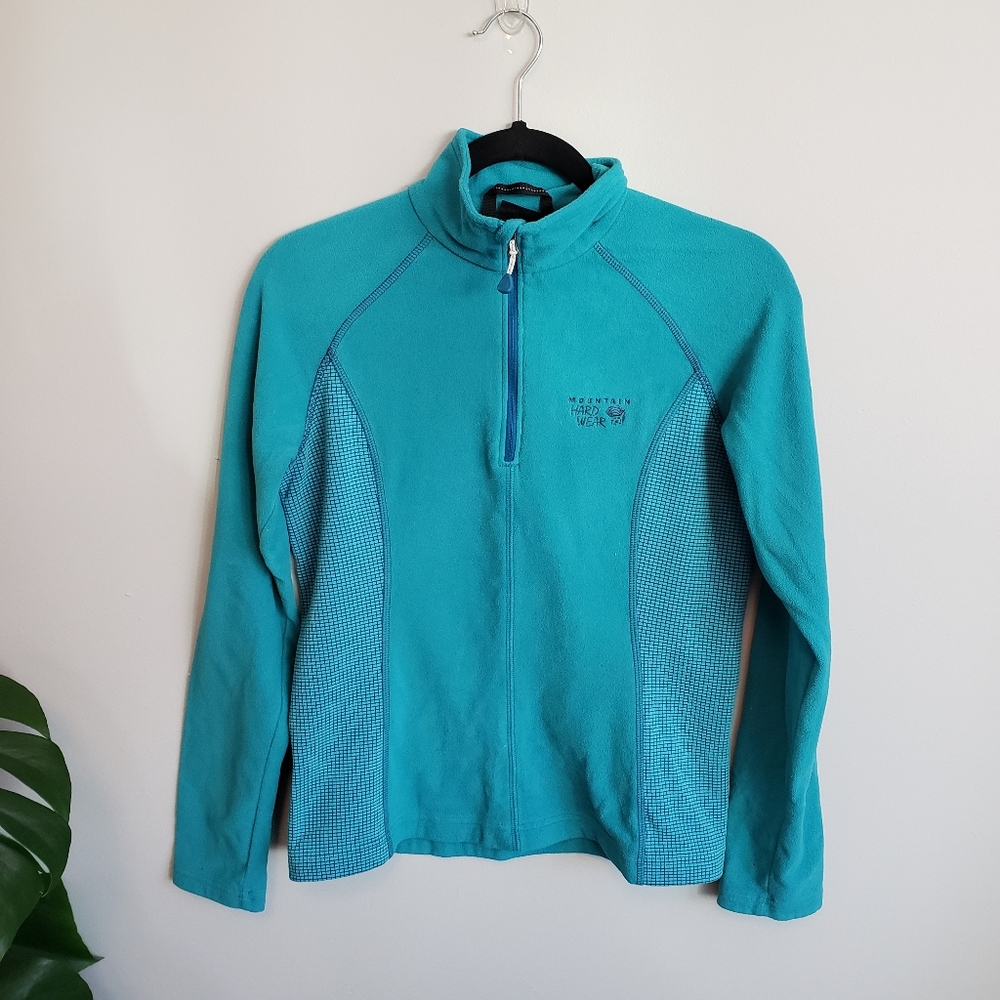 Mountain Hardware Turquoise Fleece 1/4 zip small